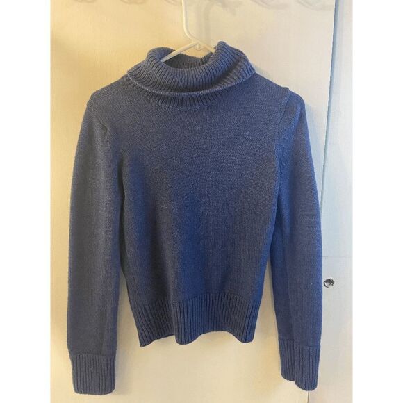 Old Navy Wool blend Turtle Neck Blue Small S Sweater Top Pull Over - Picture 1 of 6